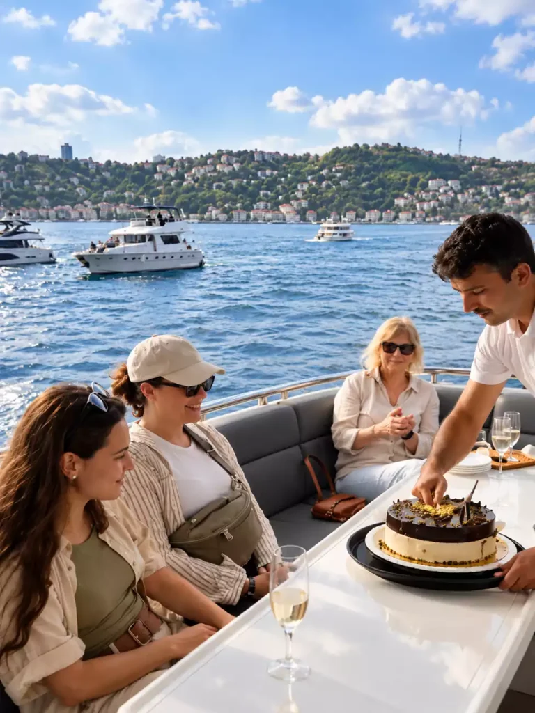 Bosphorus yacht party, private event Istanbul, yacht event planning, yacht catering, yacht entertainment, Istanbul private events, birthday celebration